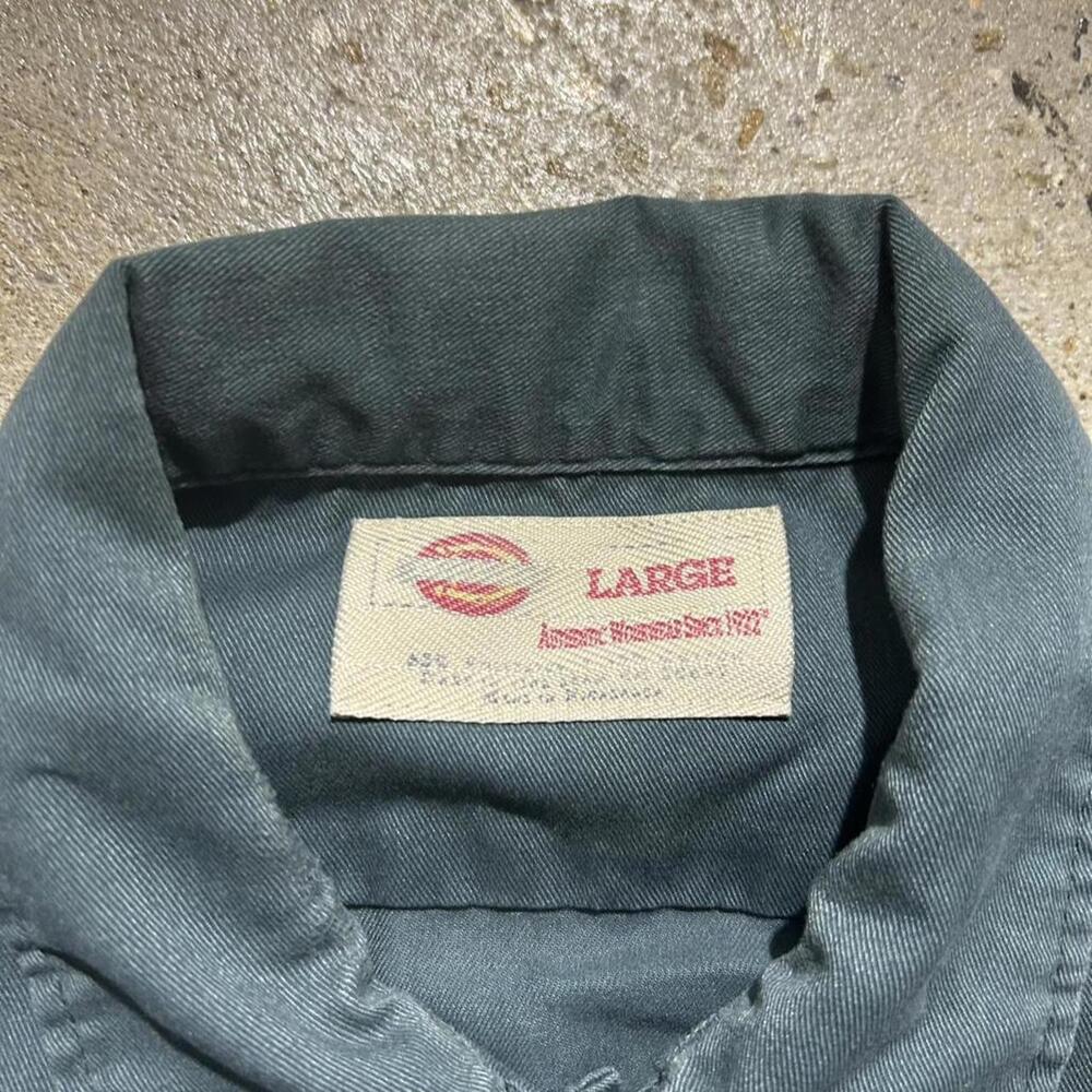 Vintage faded green dickies button up shortsleeve work shirt - Picture 2 of 5